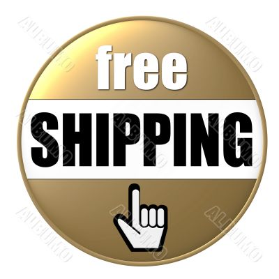 isolated free shipping button