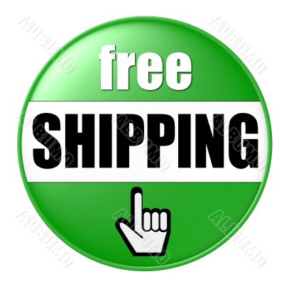 isolated free shipping button isolated free shipping button
