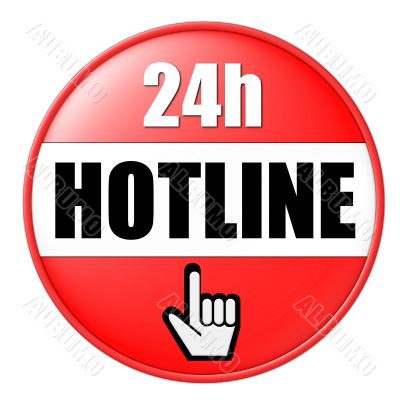 isolated 24h hotline button