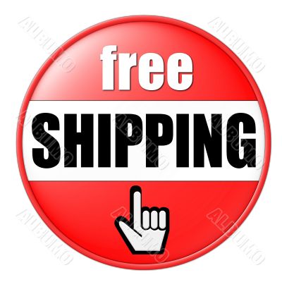 isolated free shipping button