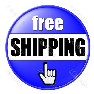 isolated free shipping button