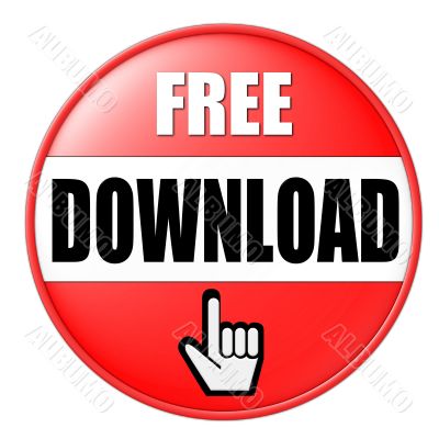 isolated free download button
