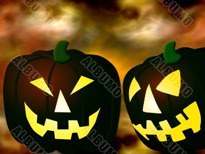 Background with Halloween Pumpkin