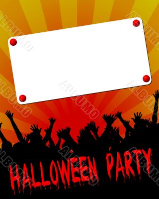 Halloween Party Placard