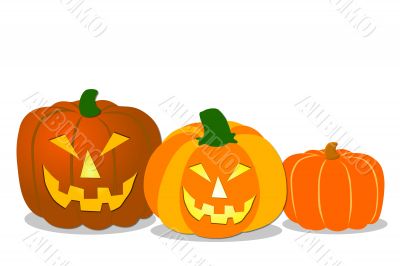 Halloween Pumpkins isolated on white background