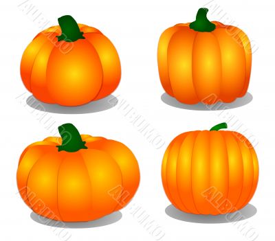 Halloween Pumpkins isolated on white background