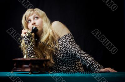 Lovely girl on telephone