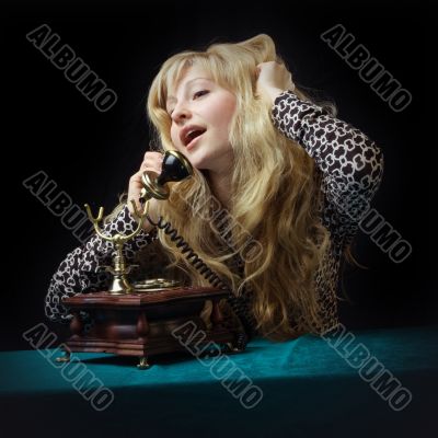 Lovely girl on telephone Lovely girl on telephone