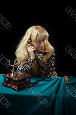 Lovely girl on telephone