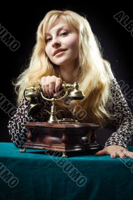 Lovely girl on telephone