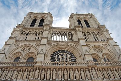 Facade of Notre Dame Cathedral Facade of Notre Dame Cathedral