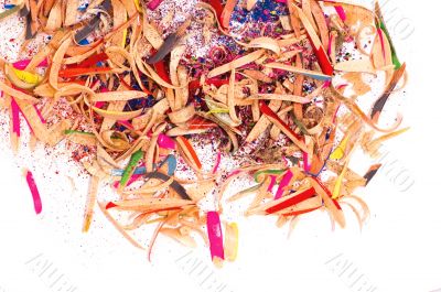 Shavings from a pencil