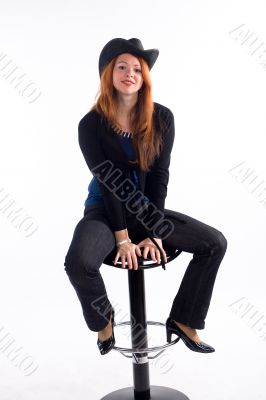Young girl and office work Young girl and office work