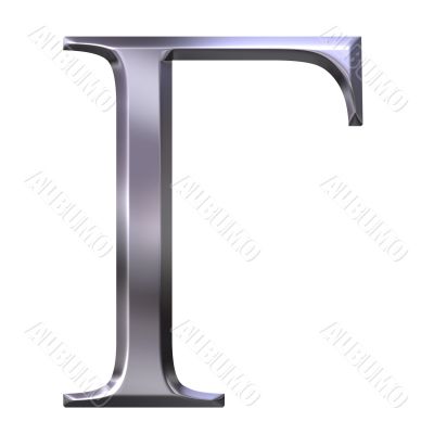 3D Silver Greek Letter Gamma