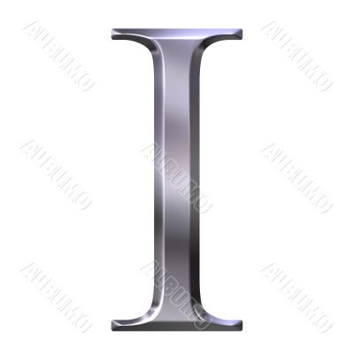 3D Silver Greek Letter Iota