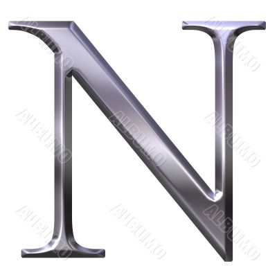 3D Silver Greek Letter Ny