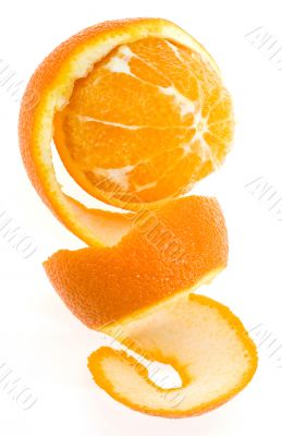 Orange with spiral peel