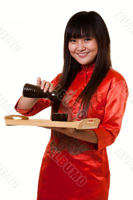 Serving saki