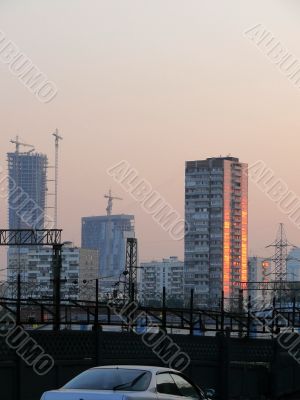 Under construction. Evening. Under construction. Evening.