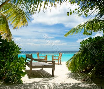 Romantic cafe on the beach