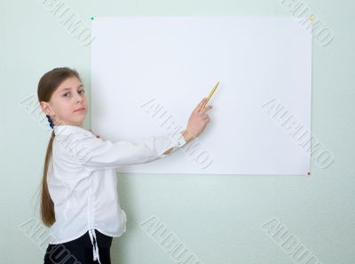 Girl showing on the poster Girl showing on the poster