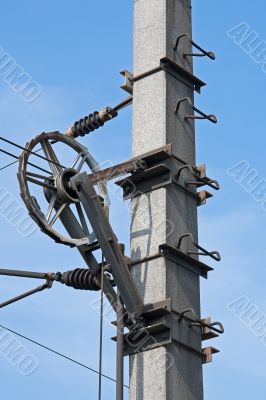 Pulley at the driving electricity pylon