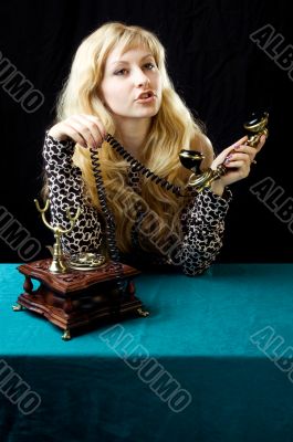 Lovely girl on telephone Lovely girl on telephone