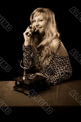 Lovely girl on telephone Lovely girl on telephone