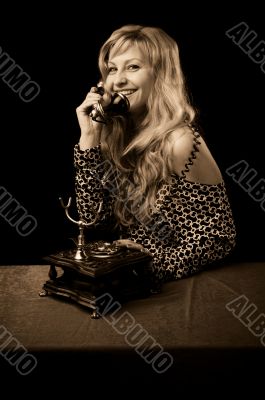 Lovely girl on telephone