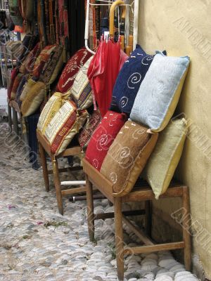 Pillows near shop