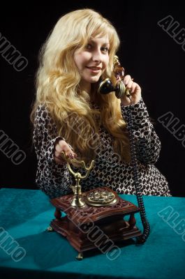 Lovely girl on telephone