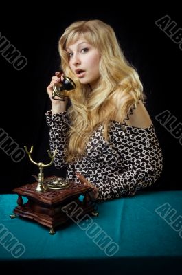 Lovely girl on telephone