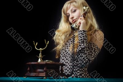 Lovely girl on telephone Lovely girl on telephone