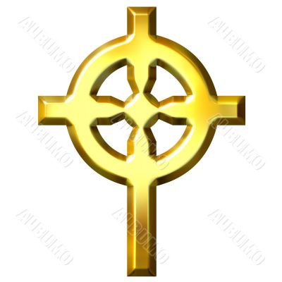 3D Golden Celtic Cross