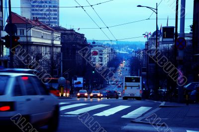 Evening Belgrade cityscape