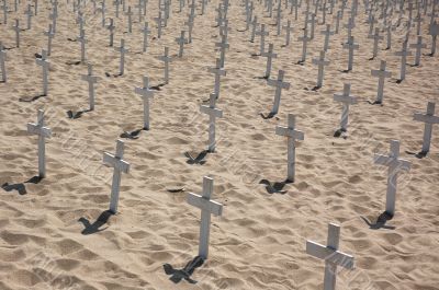 Crosses on the beach