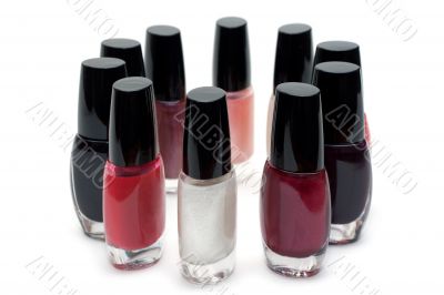 Vials colour varnish nailwaer, round