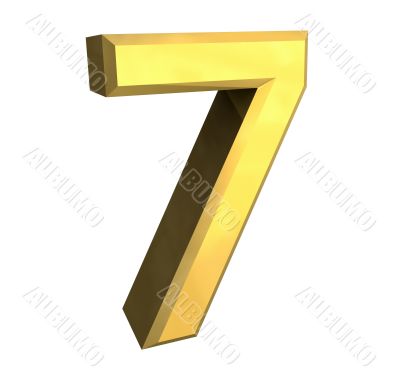 3d made - number 7 in gold