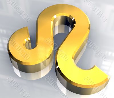 leo astrology symbol in gold - 3d made