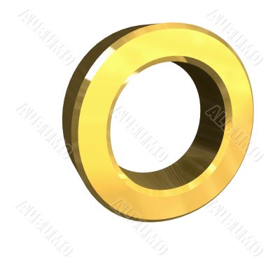 gold letter O - 3d made