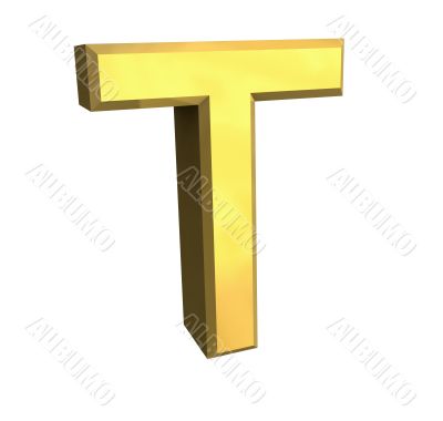 gold letter T - 3d made gold letter T - 3d made