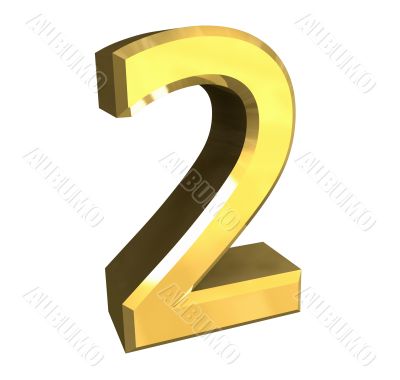 3d made - number 2 in gold