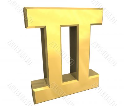gemini astrology symbol in gold - 3d made gemini astrology symbol in gold - 3d made