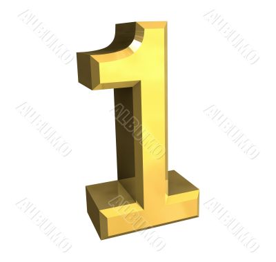 3d made - number 1 in gold
