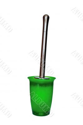 Green toilet brush