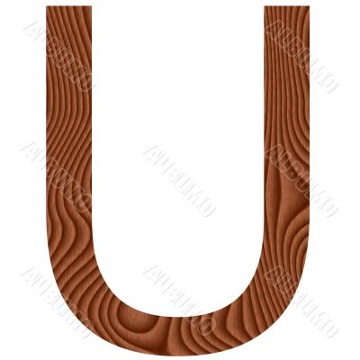 Wooden Letter U