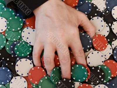 hand at the chips hand at the chips