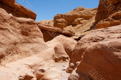 Scenic red rocks in Red Canyon