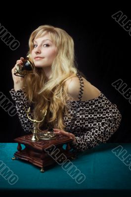 Lovely girl on telephone