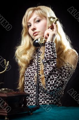 Lovely girl on telephone Lovely girl on telephone